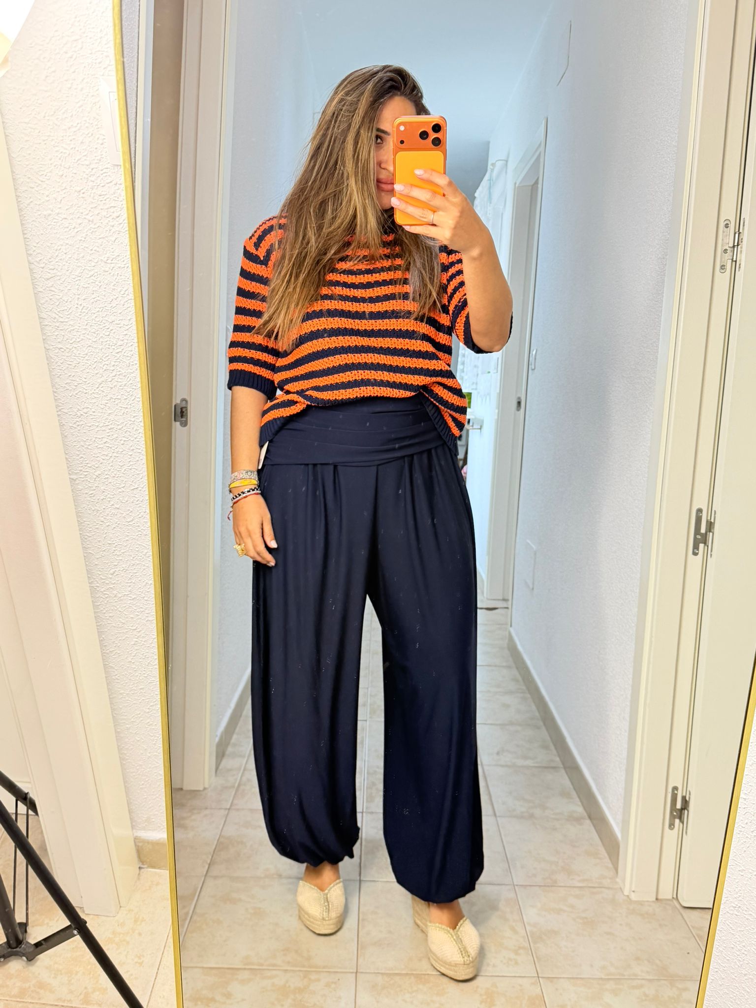 Bombacho de punto frío en azul marino - Imagen 3